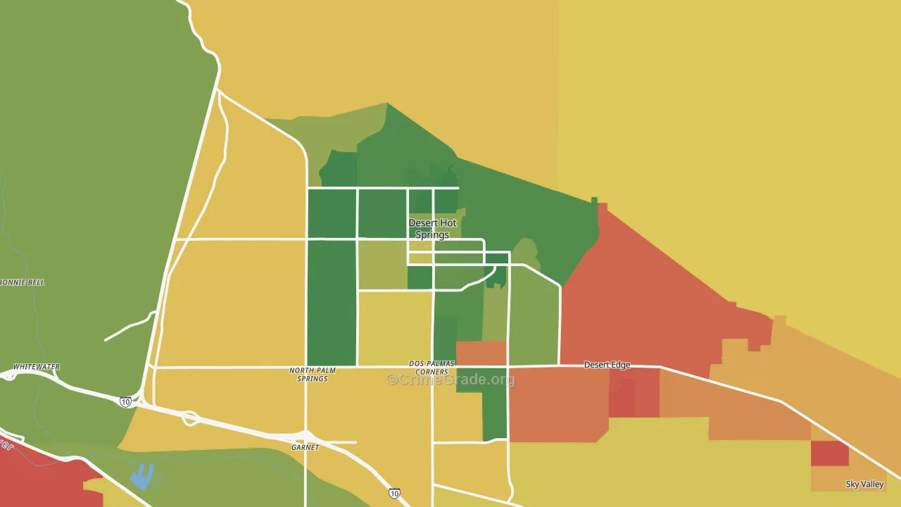 Desert Hot Springs, CA Map of Arson Rates