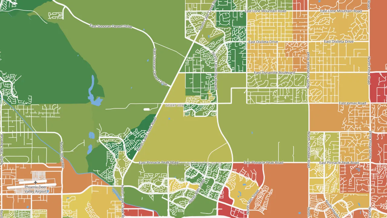 Desert View, Phoenix, AZ Map of Arson Rates