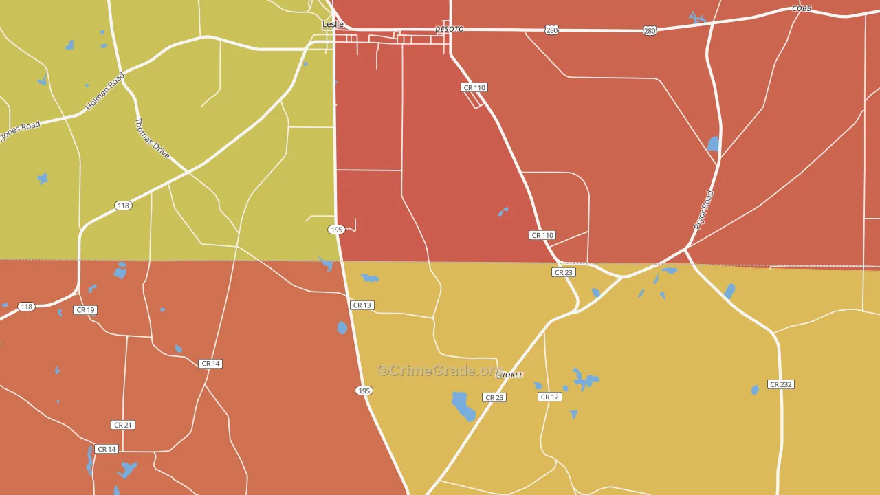 DeSoto, GA Map of Arson Rates