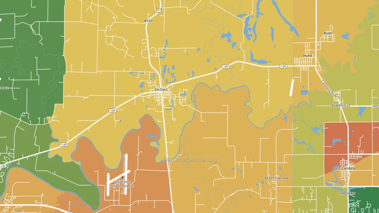 DeSoto, IL Map of Arson Rates