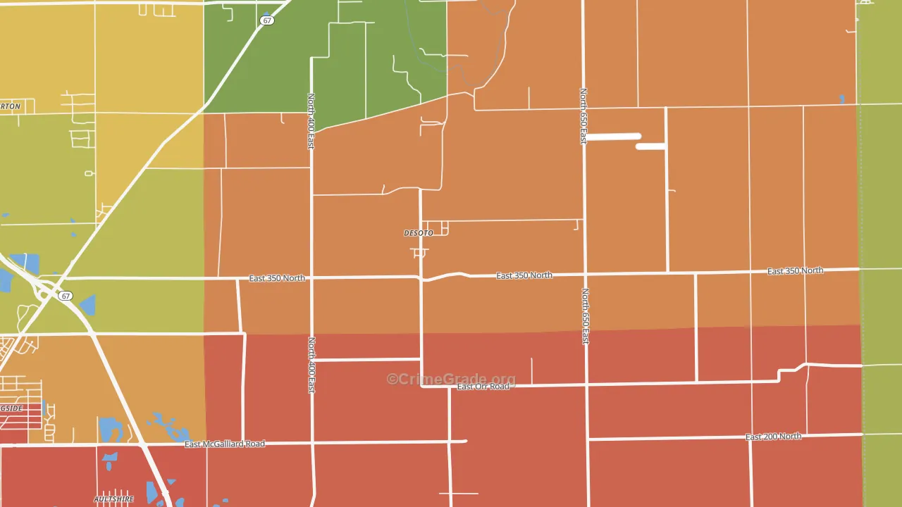 DeSoto, IN Map of Arson Rates
