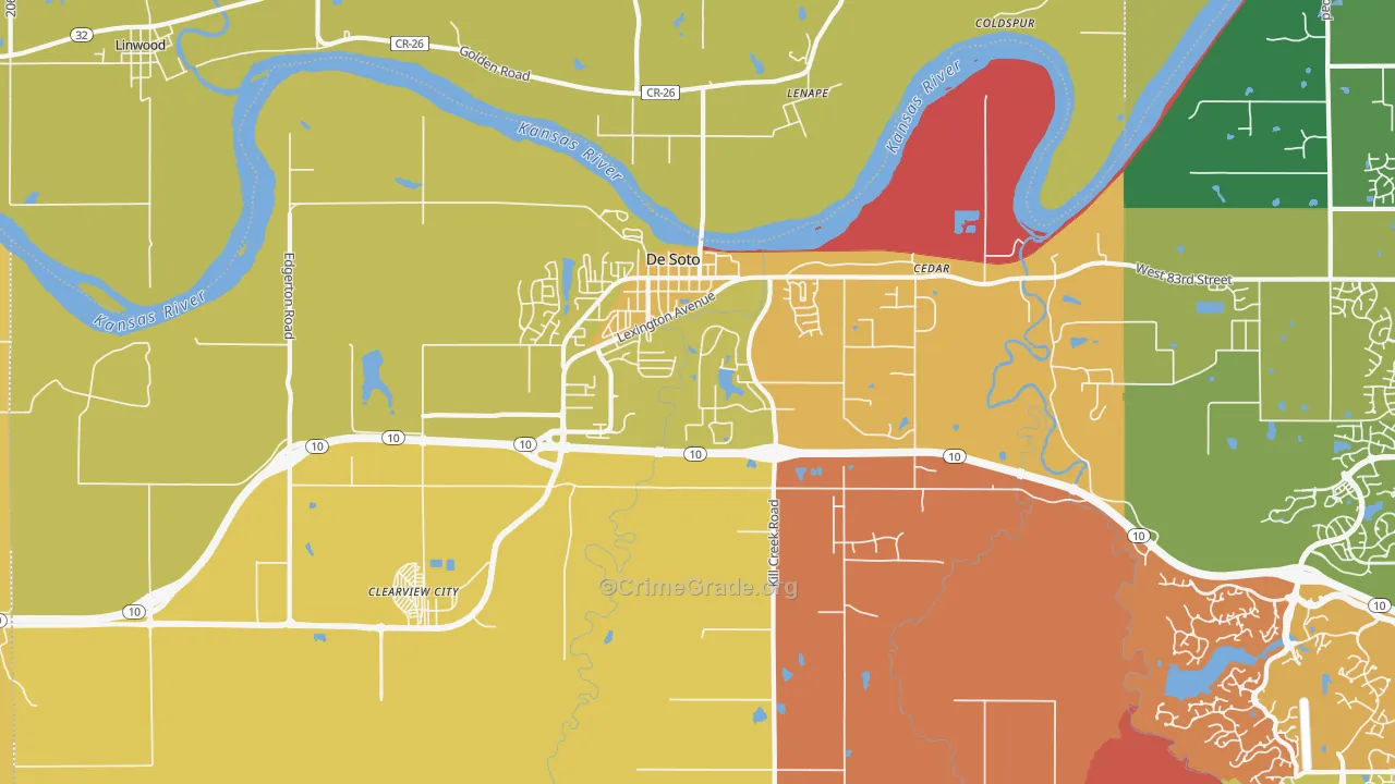 DeSoto, KS Map of Arson Rates