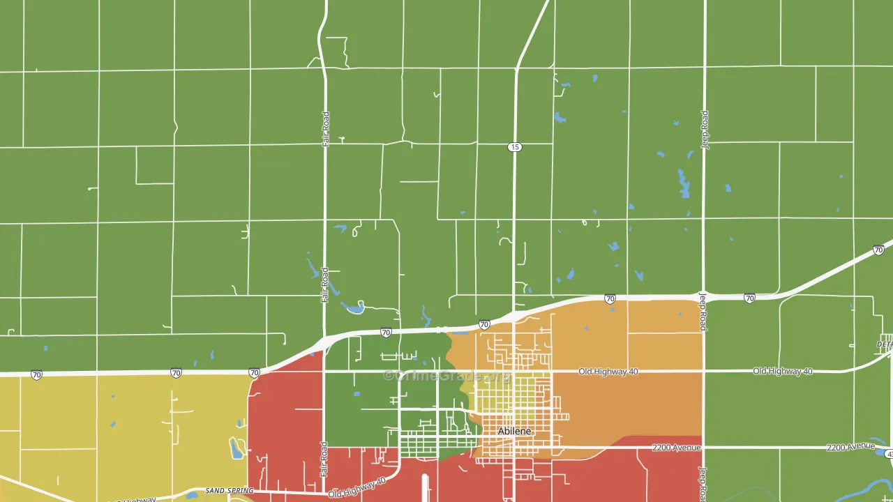 Detroit, KS Map of Arson Rates