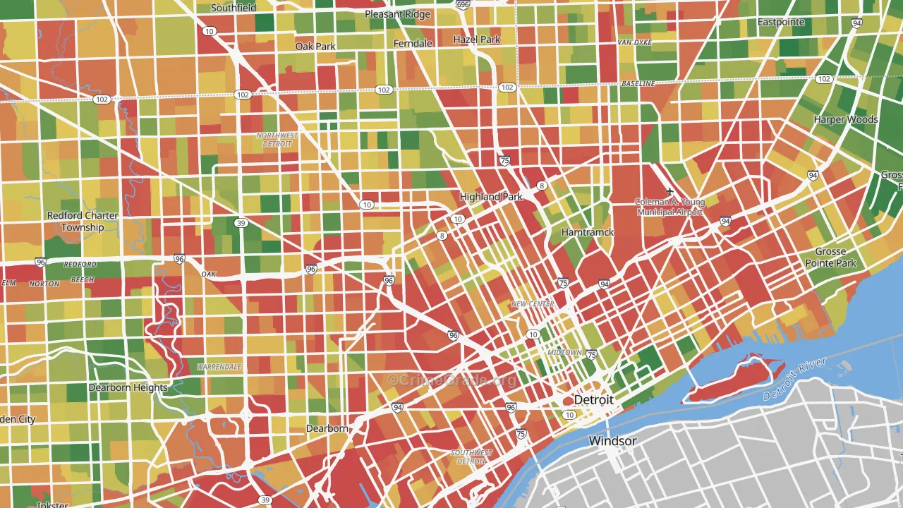 Detroit, MI Map of Arson Rates