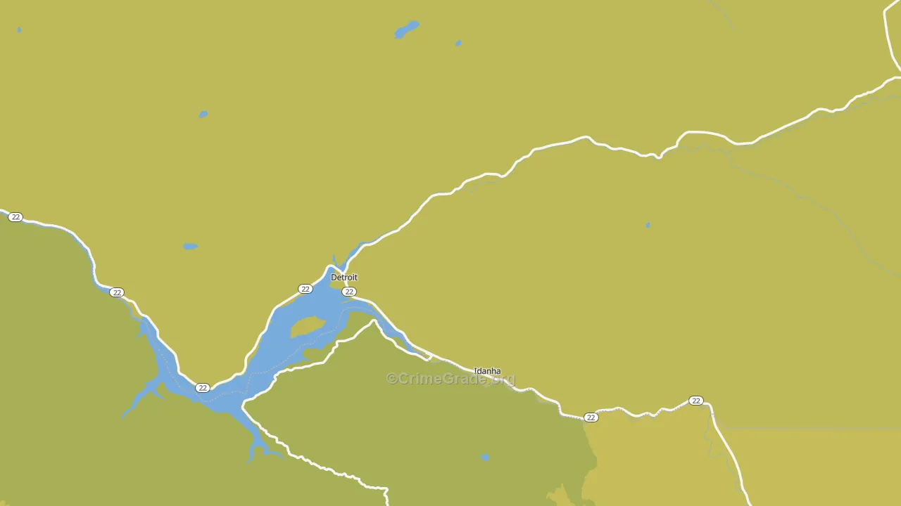 Detroit, OR Map of Arson Rates