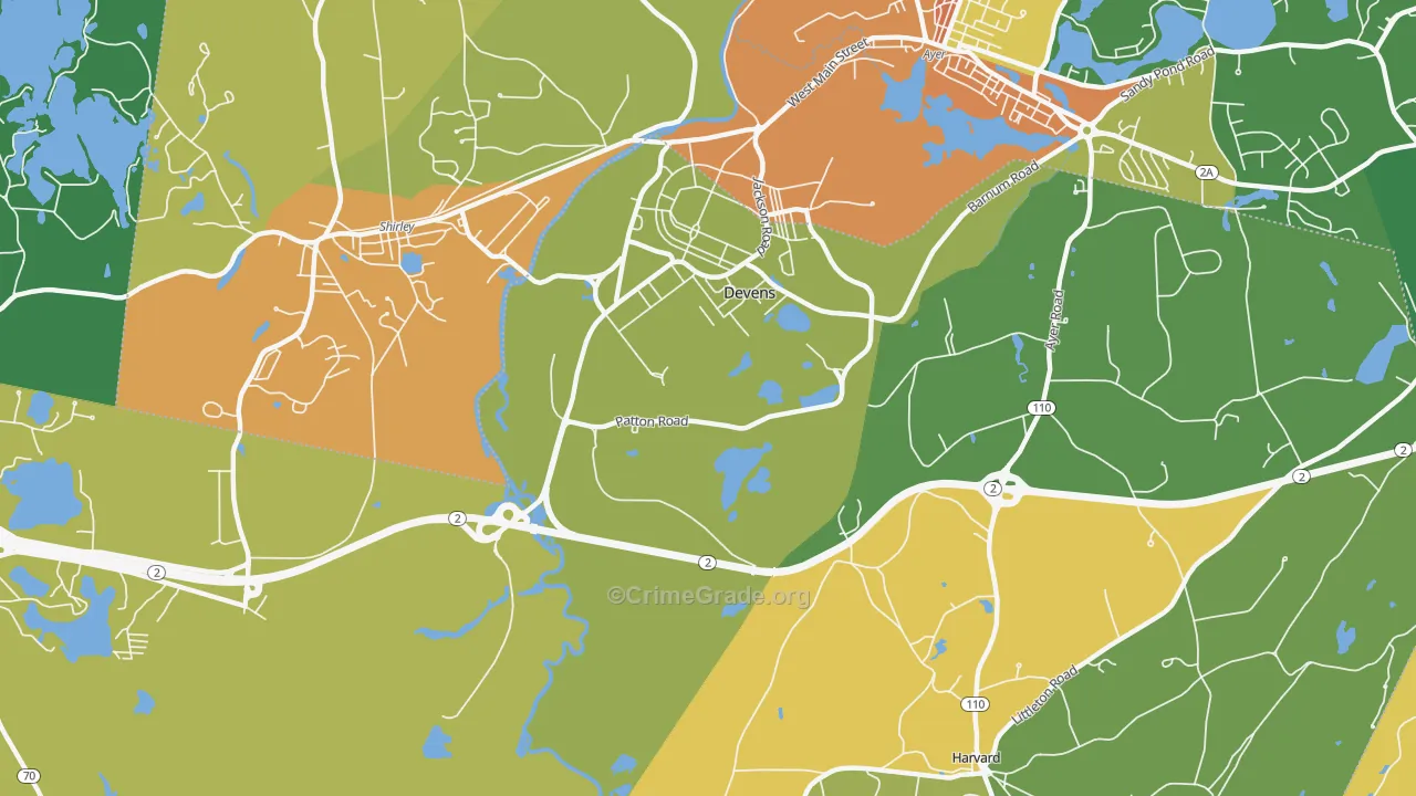 Devens, MA Map of Arson Rates