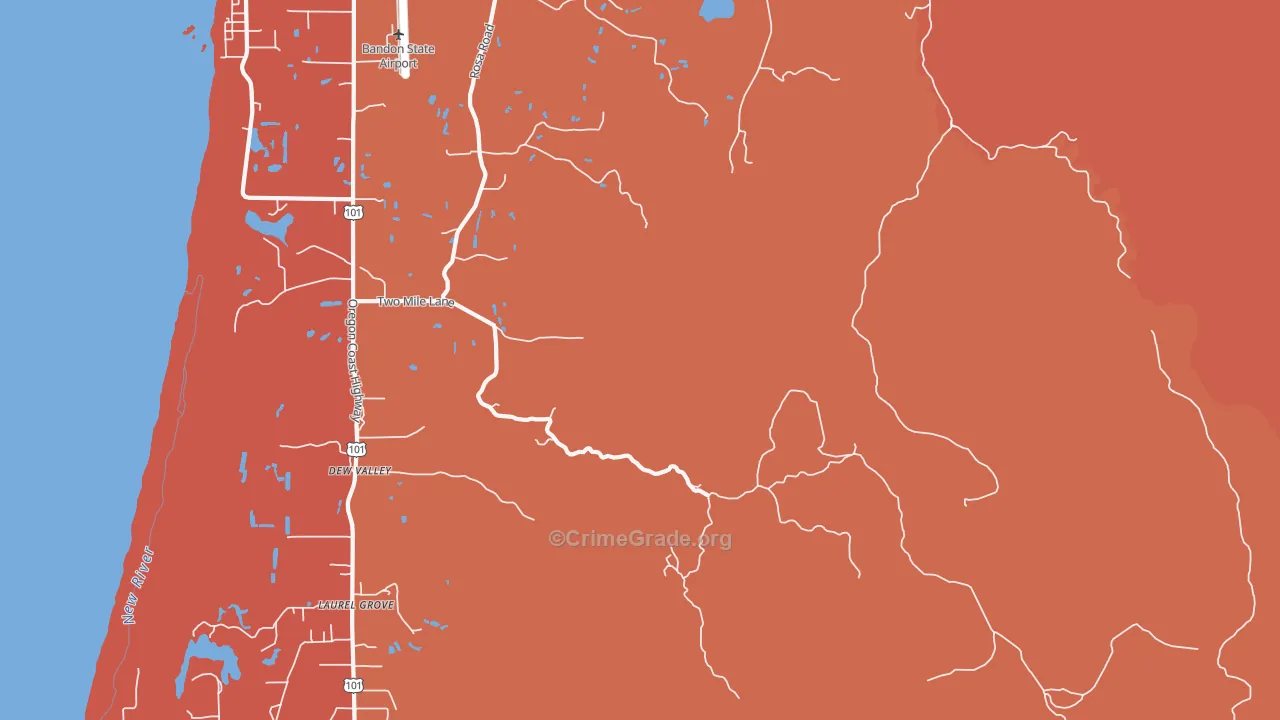 Dew Valley, OR Map of Arson Rates