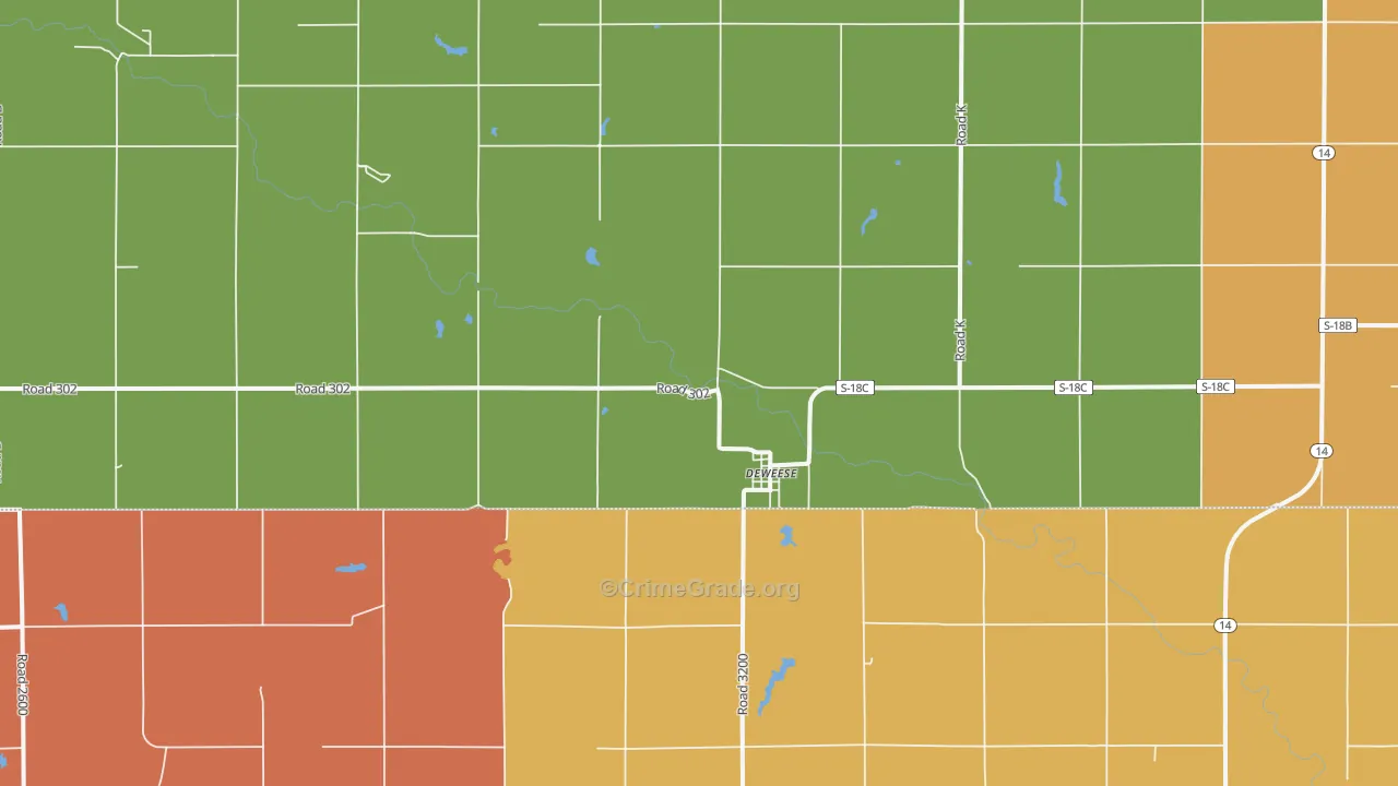 Deweese, NE Map of Arson Rates