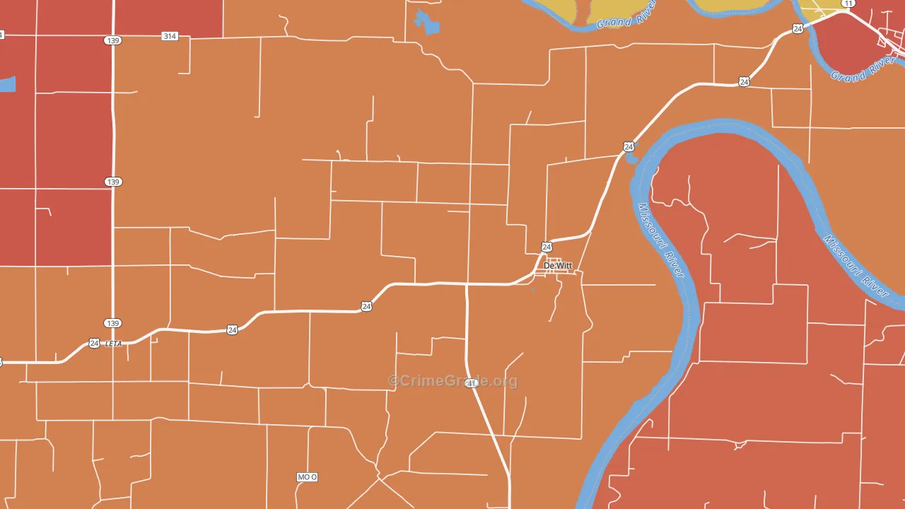 DeWitt, MO Map of Arson Rates