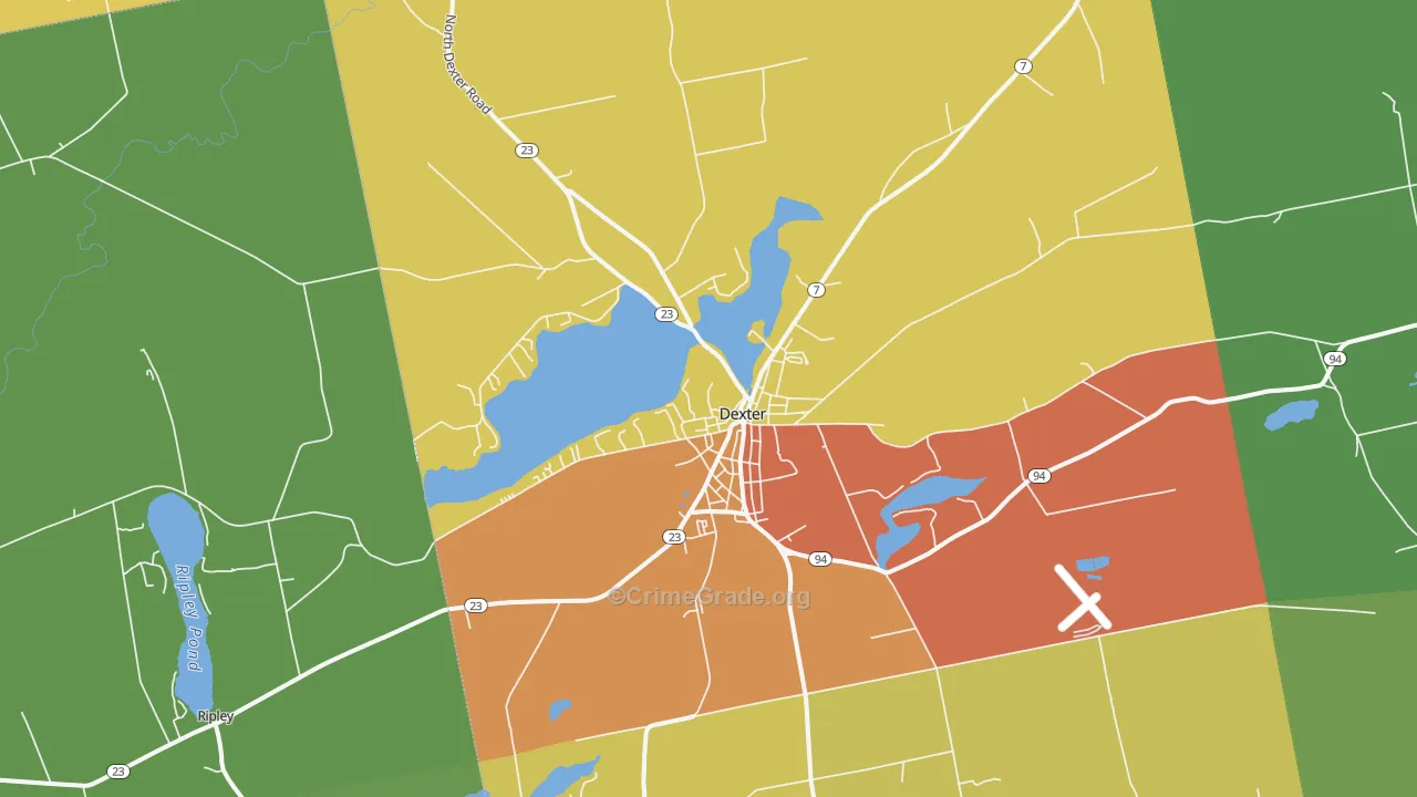 Dexter, ME Map of Arson Rates