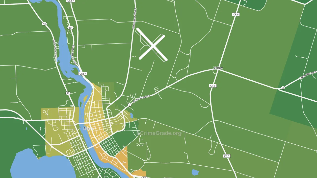Dexterville, NY Map of Arson Rates