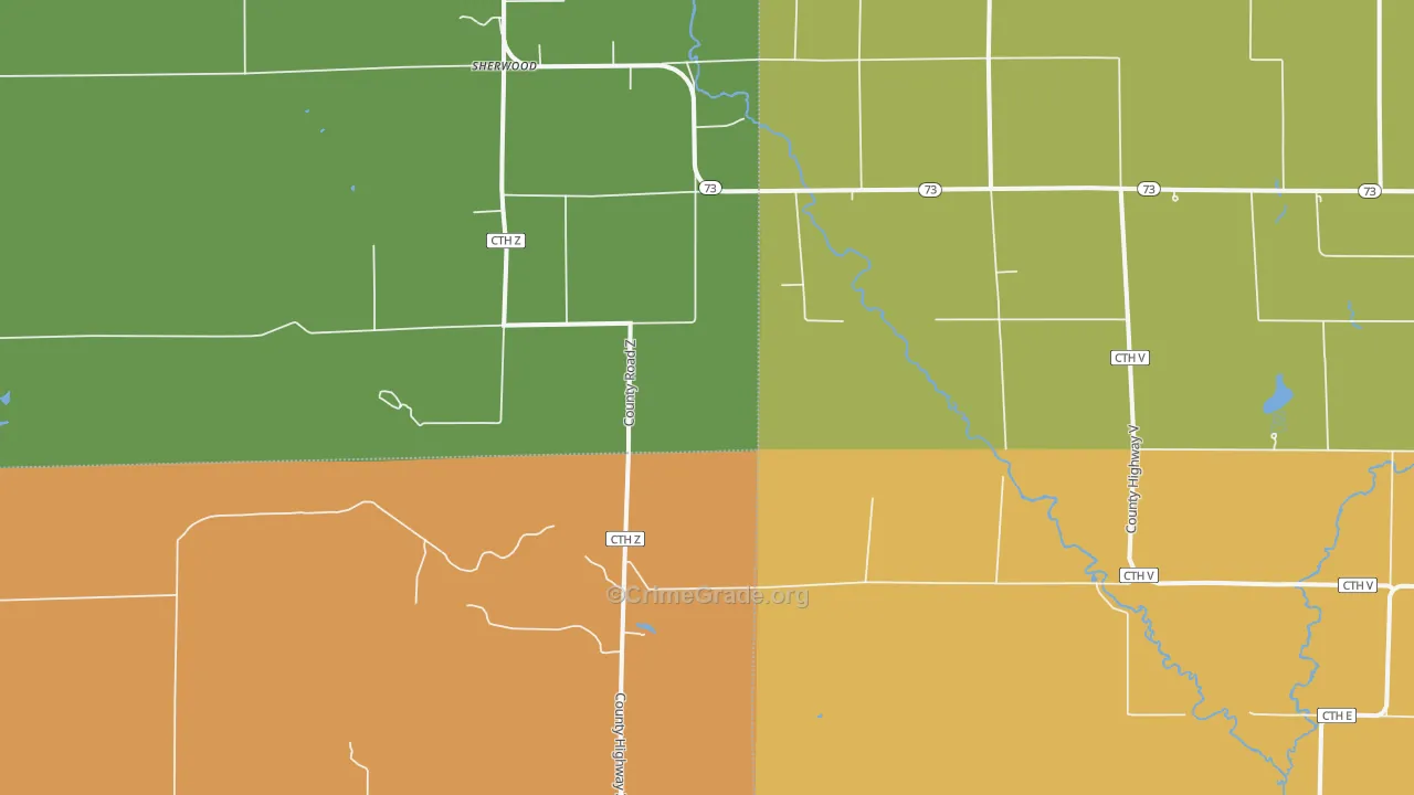 Dexterville, WI Map of Arson Rates