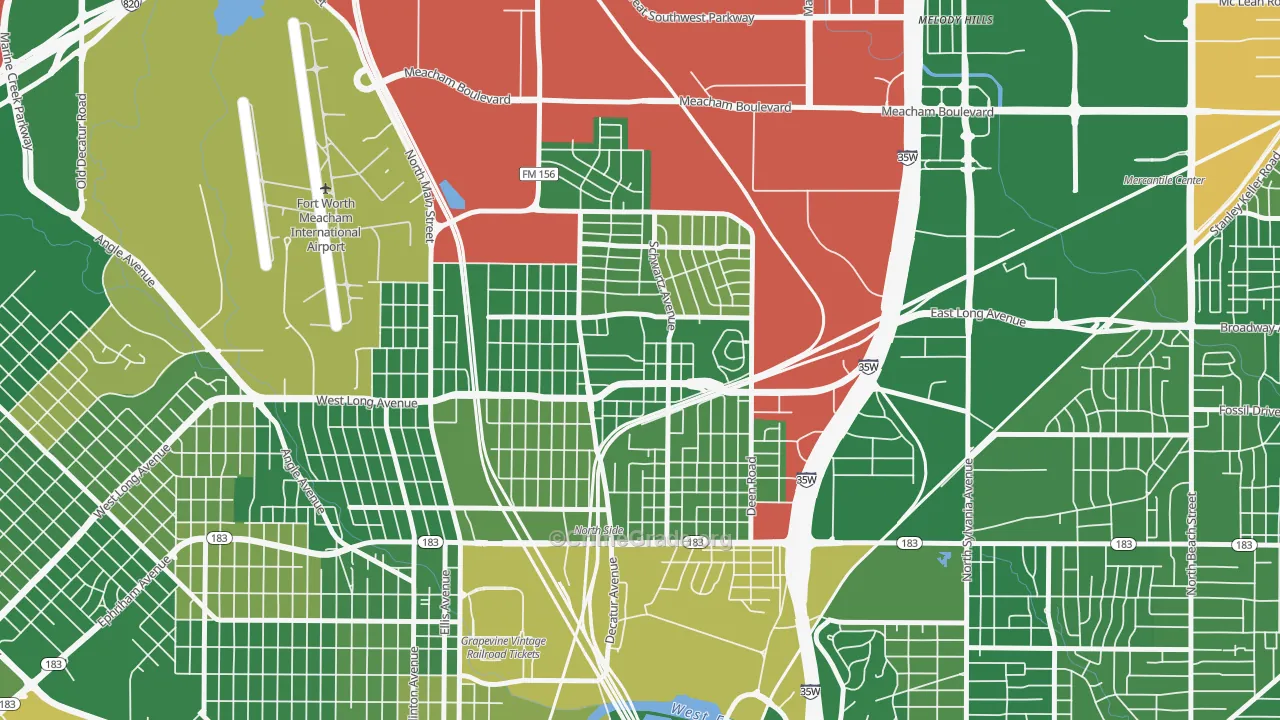 Diamond Hill-Jarvis, Fort Worth, TX Map of Arson Rates
