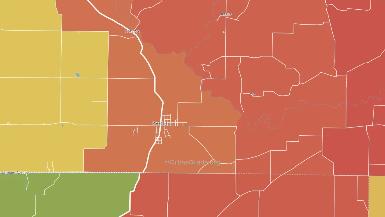 Diamond, IN Map of Arson Rates