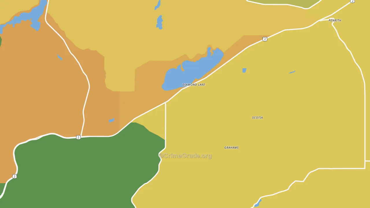 Diamond Lake, WA Map of Arson Rates