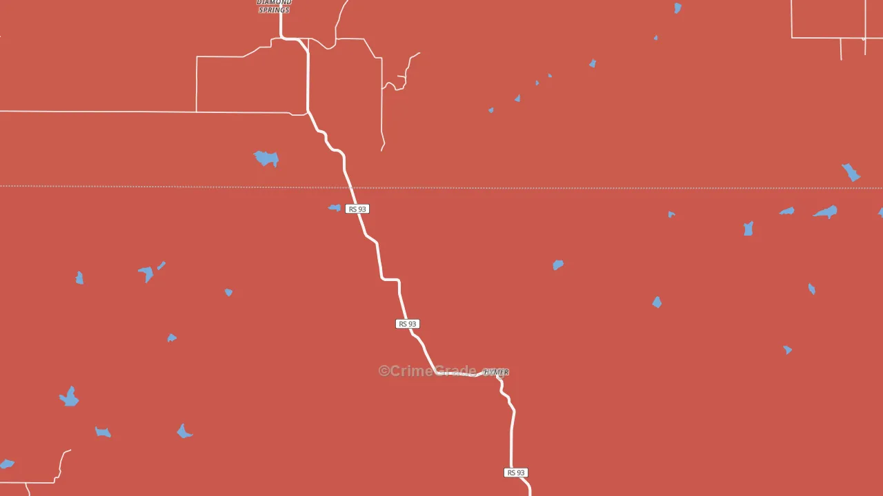Diamond Springs, KS Map of Arson Rates
