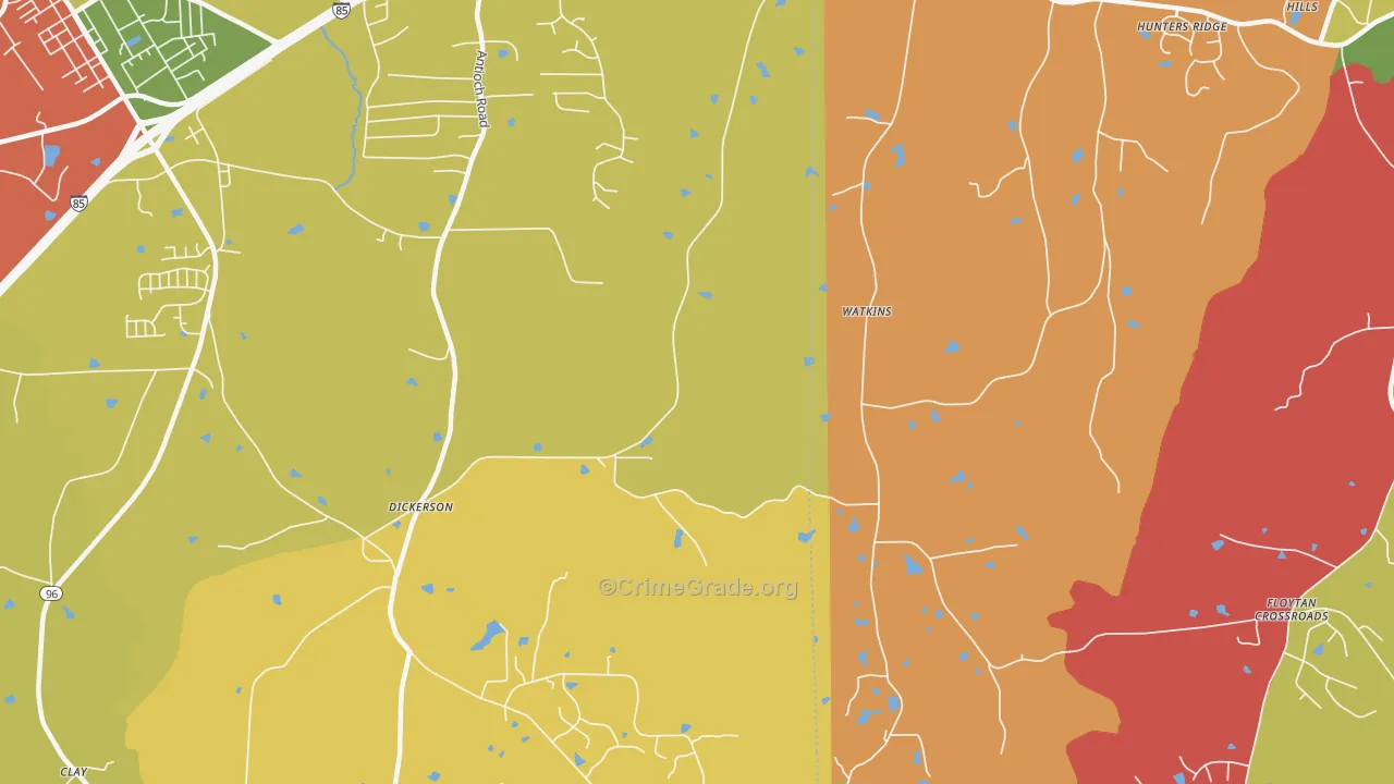 Dickerson, NC Map of Arson Rates