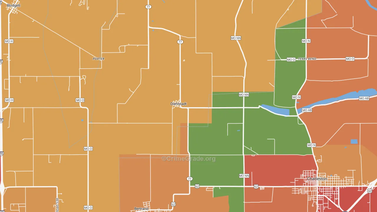 Diehlstadt, MO Map of Arson Rates