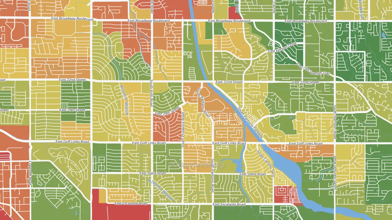 Dietz, Tucson, AZ Map of Arson Rates