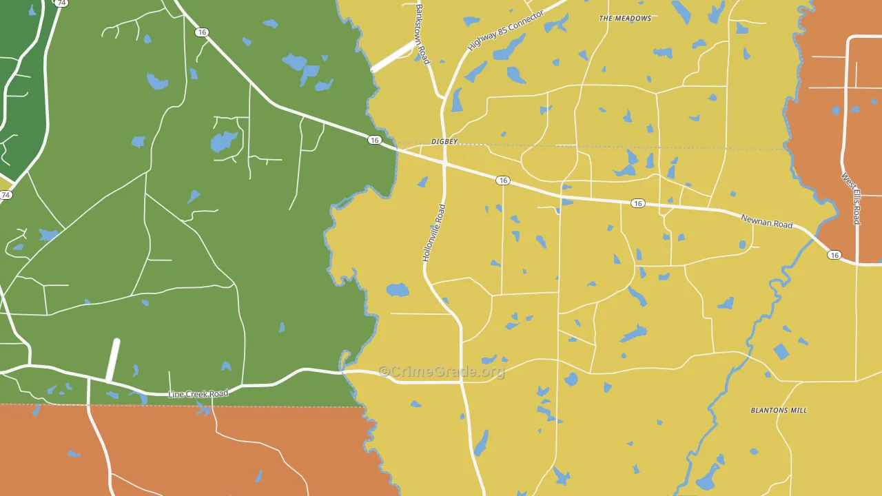Digbey, GA Map of Arson Rates
