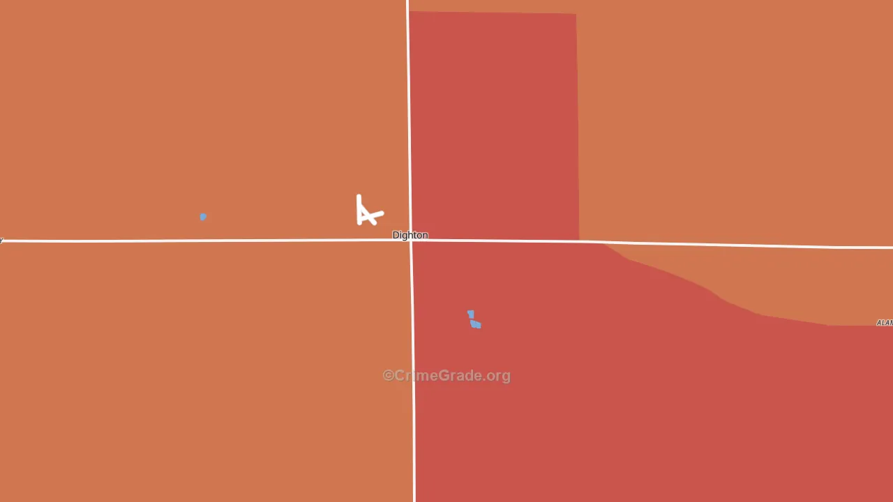 Dighton, KS Map of Arson Rates
