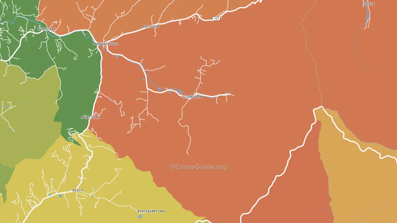 Dillingham, NC Map of Arson Rates
