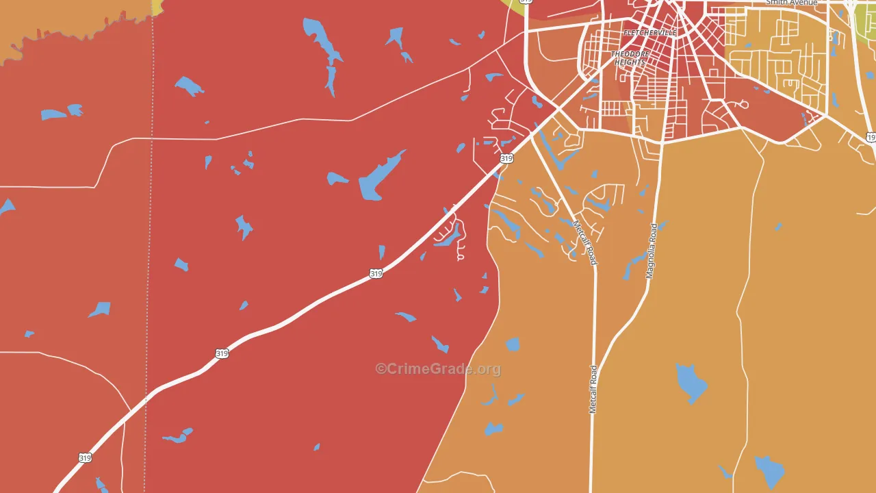 Dillon, GA Map of Arson Rates