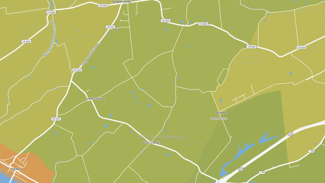 Dilts Corner, NJ Map of Arson Rates