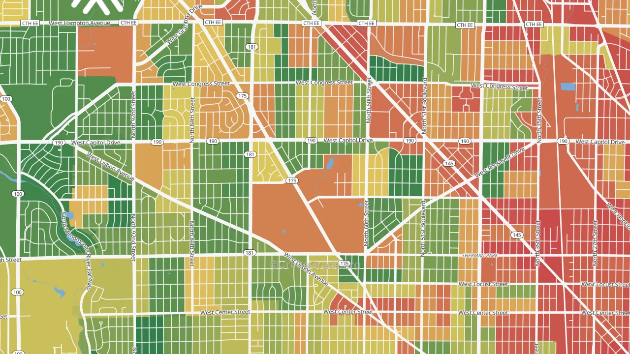 Dineen Park, Milwaukee, WI Map of Arson Rates