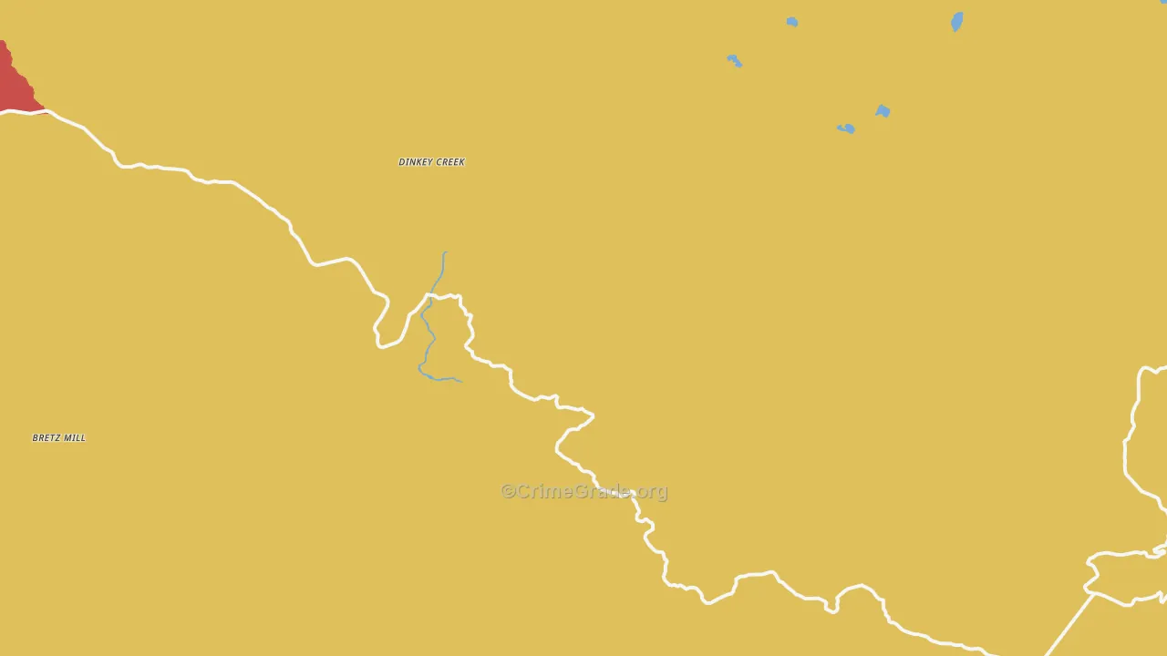 Dinkey Creek, CA Map of Arson Rates