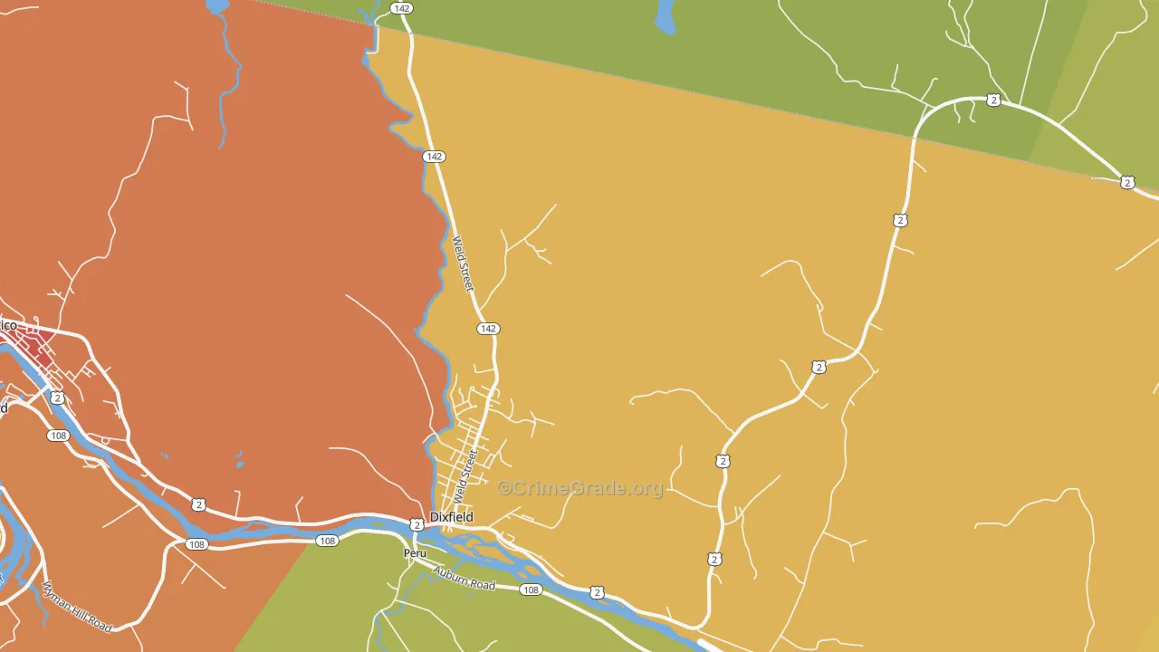 Dixfield, ME Map of Arson Rates