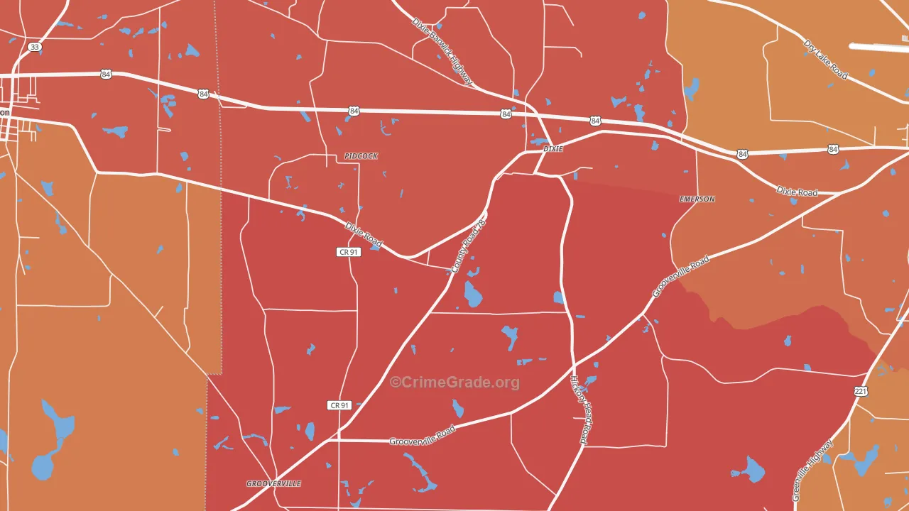 Dixie, GA Map of Arson Rates