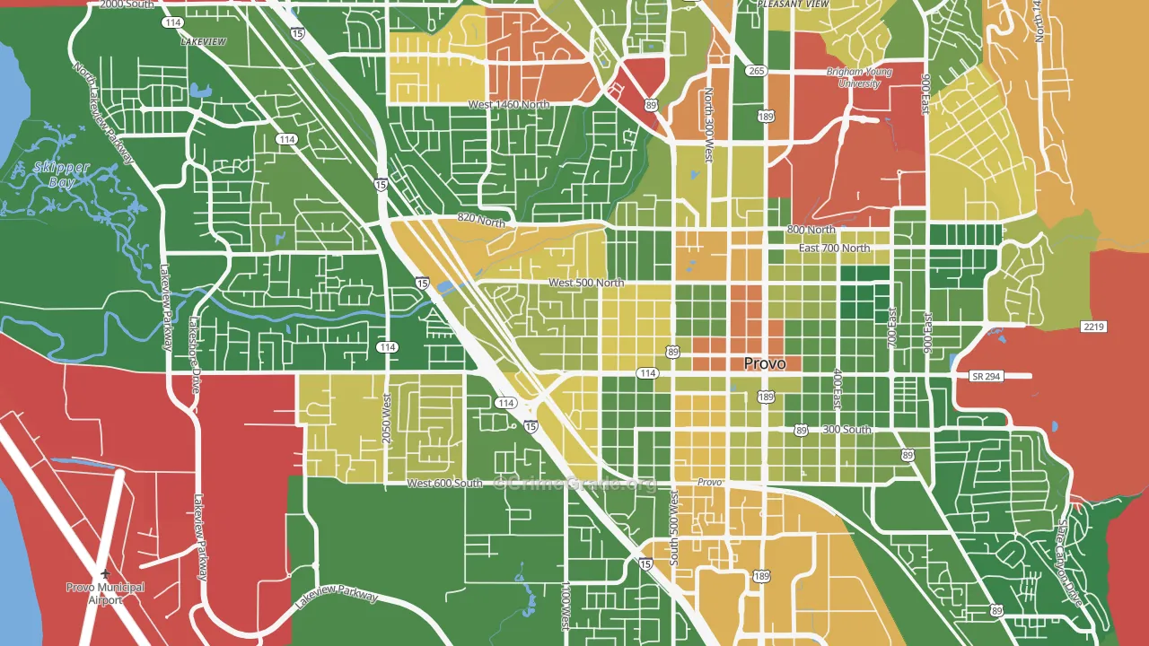 Dixon, Provo, UT Map of Arson Rates