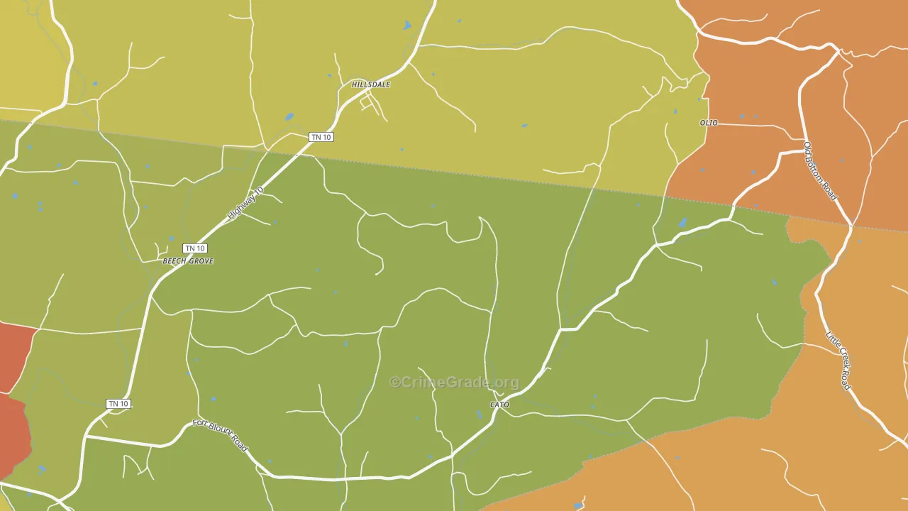 Dixon Springs, TN Map of Arson Rates