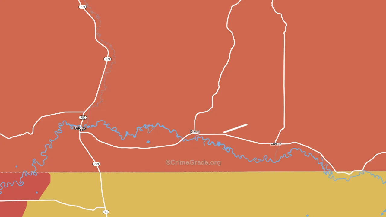 Dixon, WY Map of Arson Rates