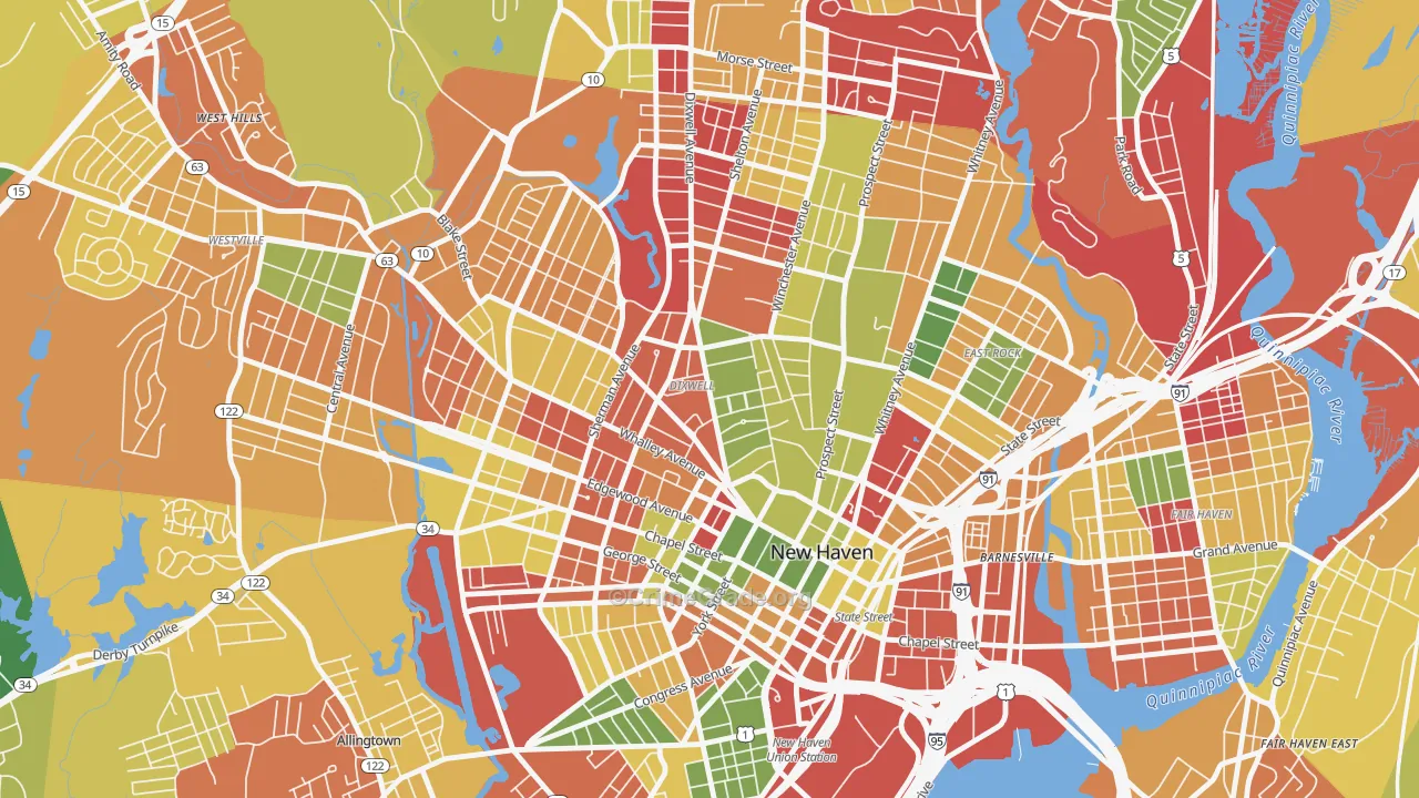 Dixwell, New Haven, CT Map of Arson Rates