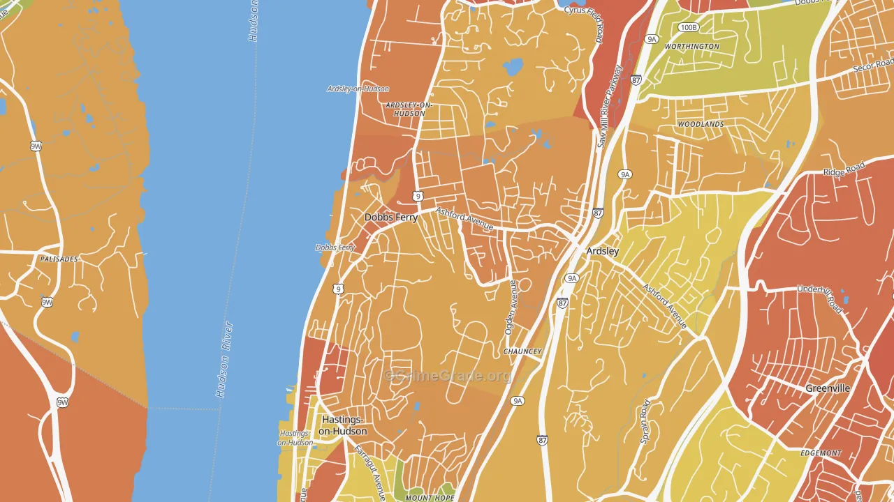Dobbs Ferry, NY Map of Arson Rates