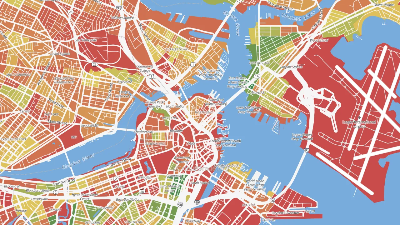 Dock Square, Boston, MA Map of Arson Rates