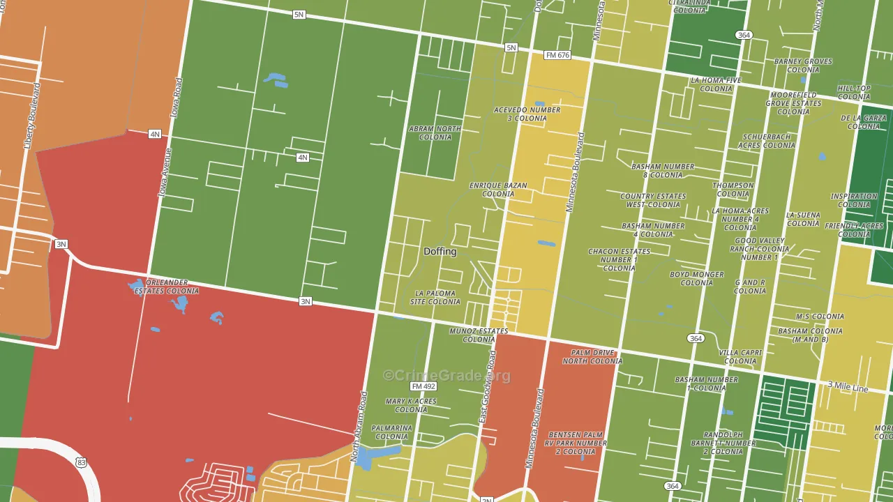 Doffing, Mission, TX Map of Arson Rates