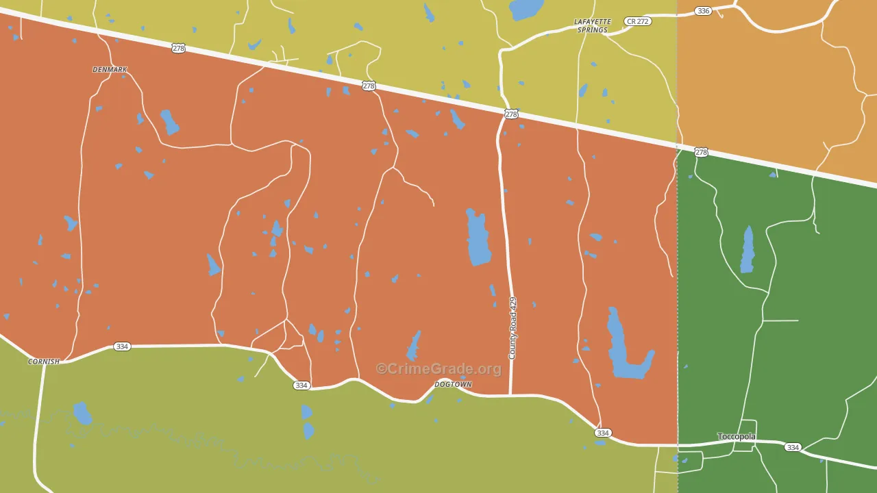 Dogtown, MS Map of Arson Rates