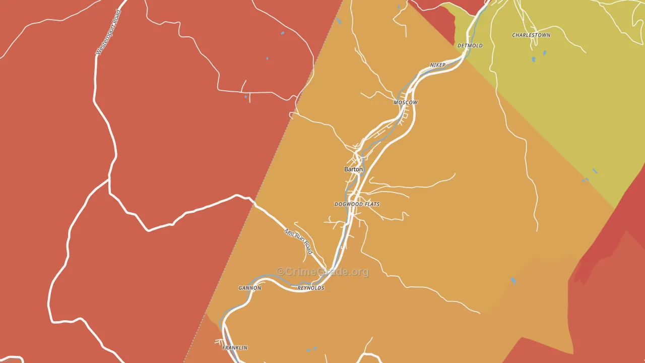 Dogwood Flats, MD Map of Arson Rates