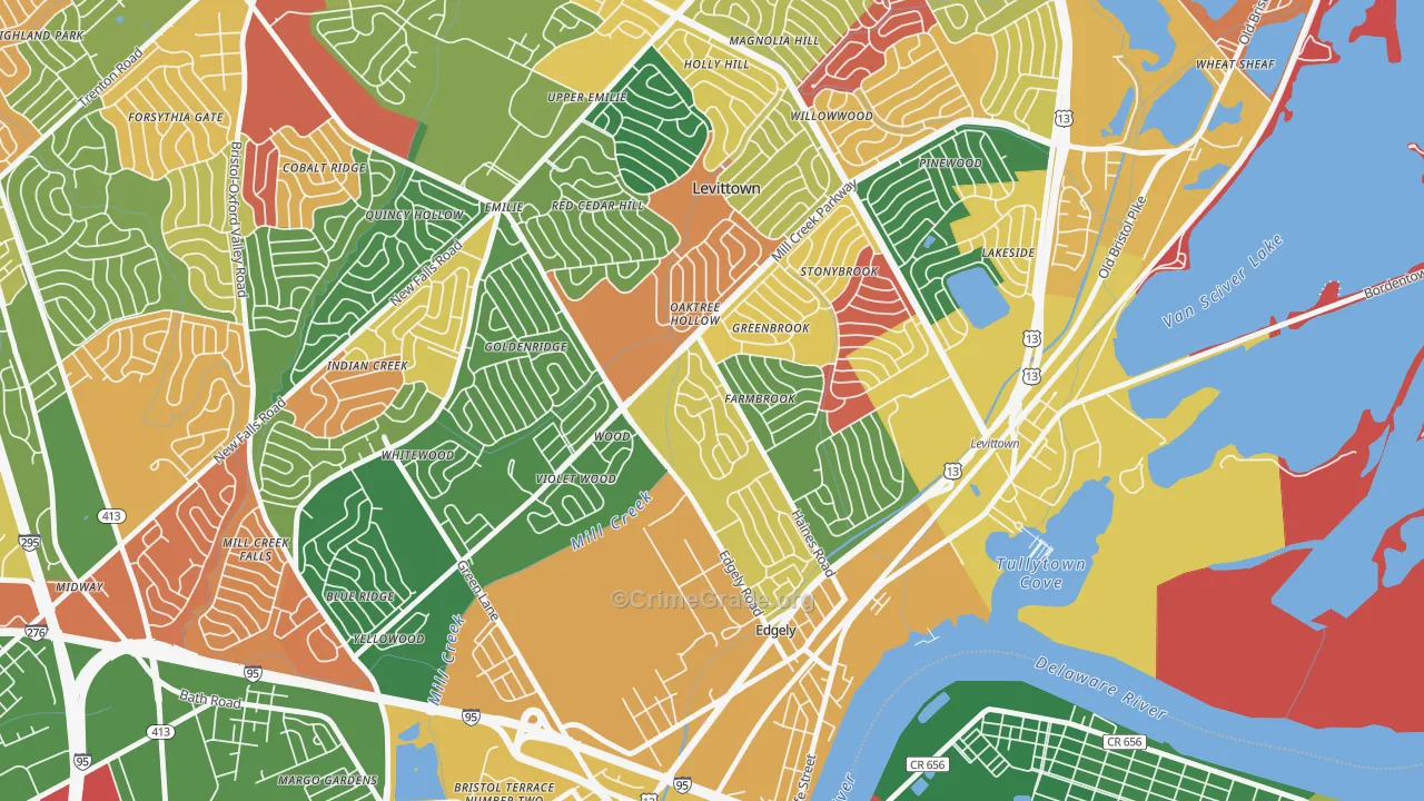 Dogwood Hollow, Levittown, PA Map of Arson Rates
