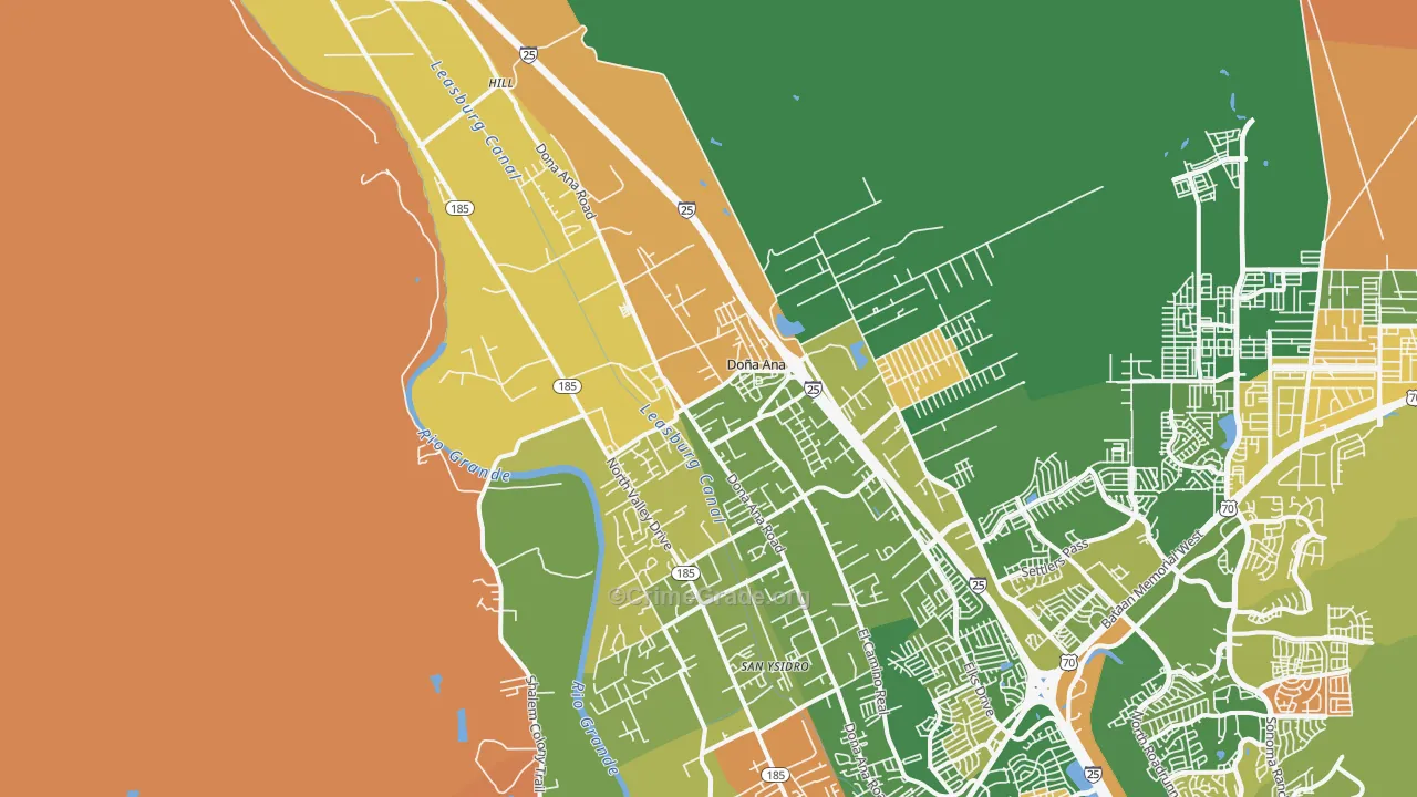 Dona Ana, NM Map of Arson Rates