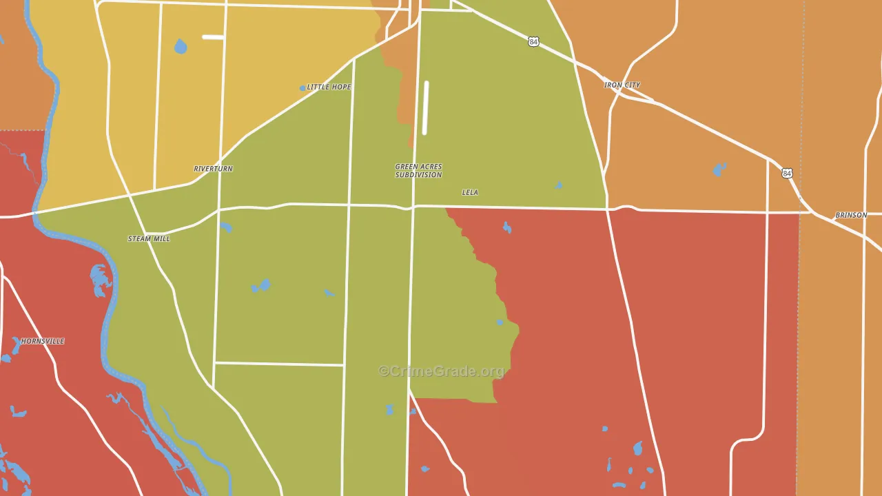 Donalsonville, GA Map of Arson Rates