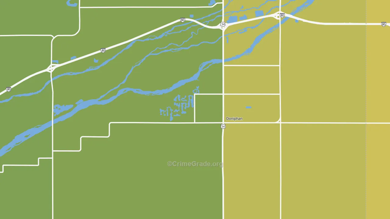 Doniphan, NE Map of Arson Rates