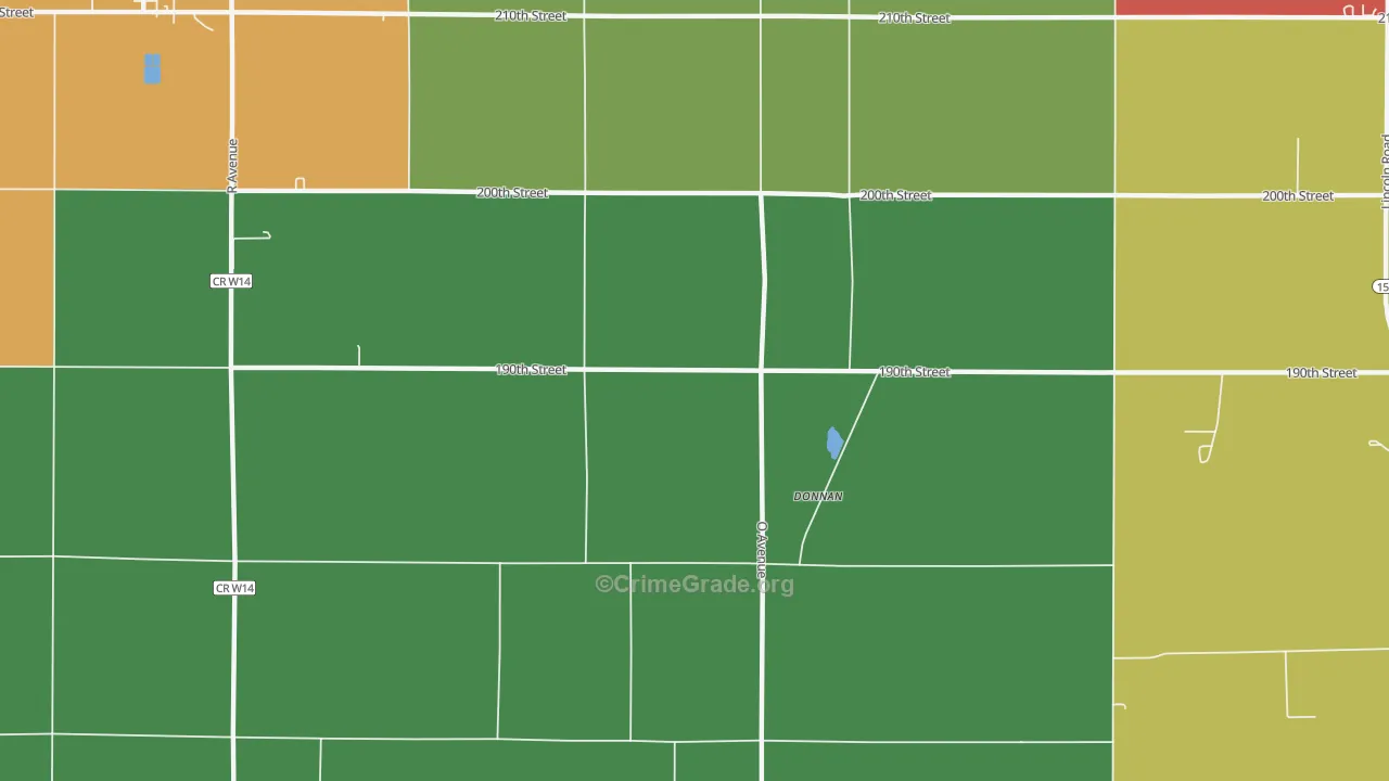 Donnan, IA Map of Arson Rates