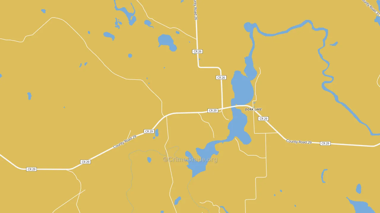 Dora Lake, MN Map of Arson Rates
