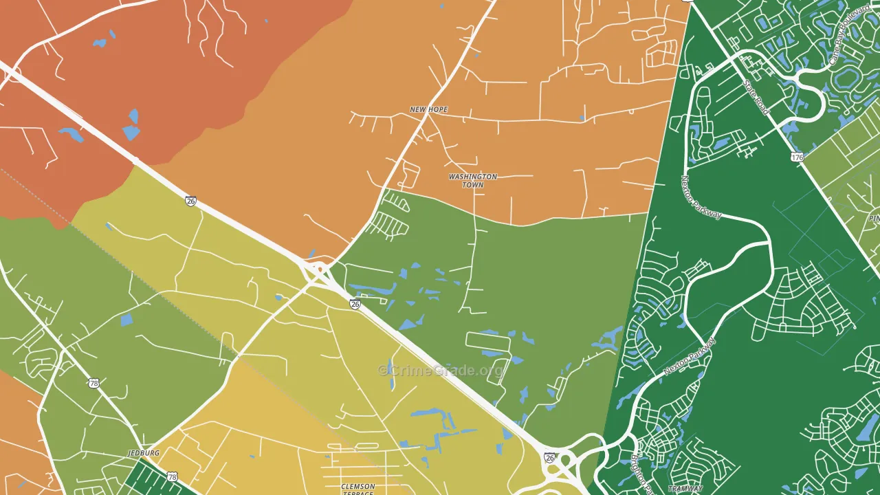 Dorchester Estates, SC Map of Arson Rates
