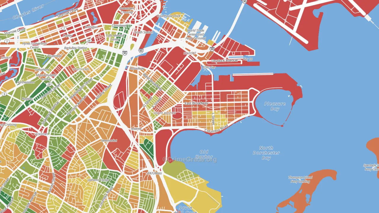 Dorchester Heights, Boston, MA Map of Arson Rates