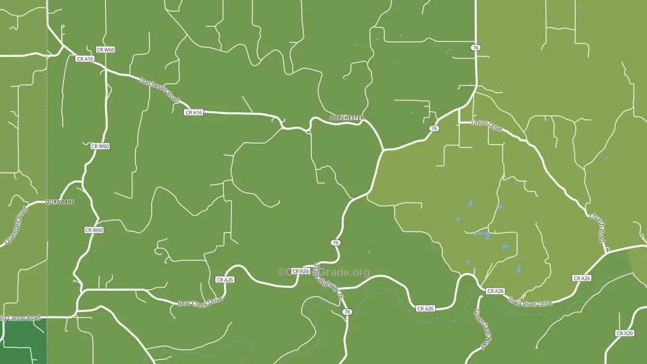 Dorchester, IA Map of Arson Rates